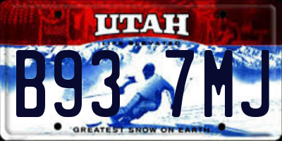 UT license plate B937MJ