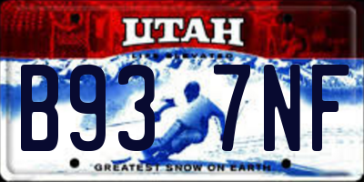 UT license plate B937NF