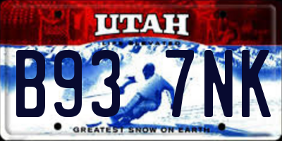 UT license plate B937NK