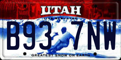 UT license plate B937NW