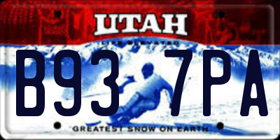 UT license plate B937PA