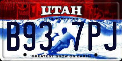 UT license plate B937PJ