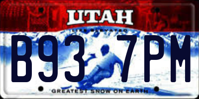 UT license plate B937PM