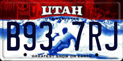UT license plate B937RJ
