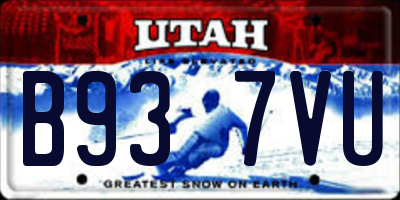 UT license plate B937VU