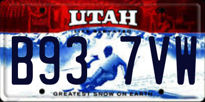 UT license plate B937VW