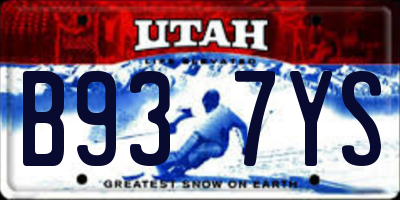 UT license plate B937YS