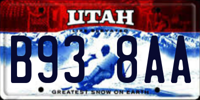 UT license plate B938AA