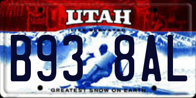 UT license plate B938AL
