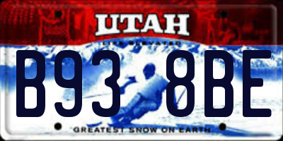 UT license plate B938BE