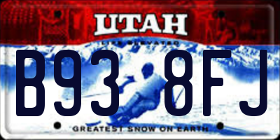 UT license plate B938FJ