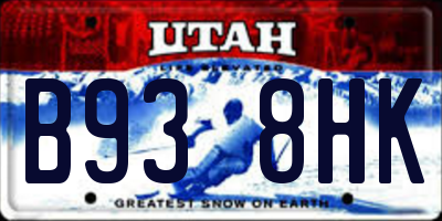 UT license plate B938HK
