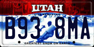 UT license plate B938MA