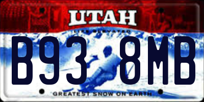 UT license plate B938MB