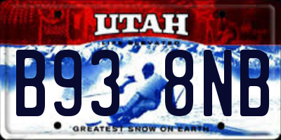 UT license plate B938NB