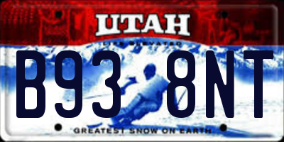 UT license plate B938NT