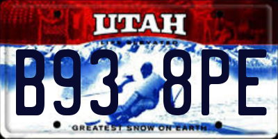 UT license plate B938PE