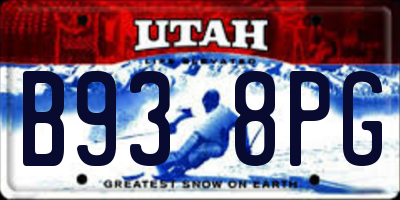 UT license plate B938PG