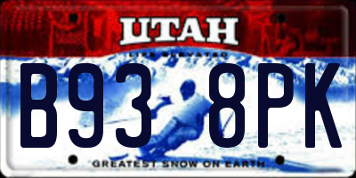 UT license plate B938PK
