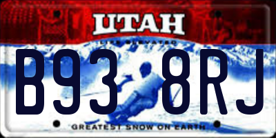 UT license plate B938RJ