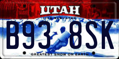 UT license plate B938SK