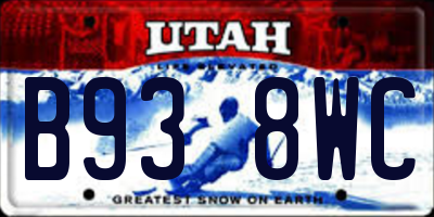 UT license plate B938WC