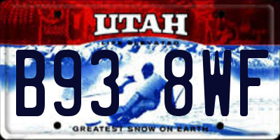 UT license plate B938WF