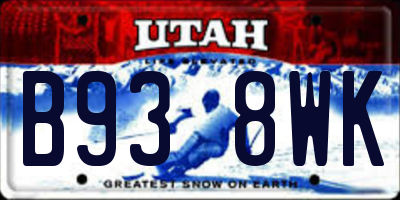 UT license plate B938WK