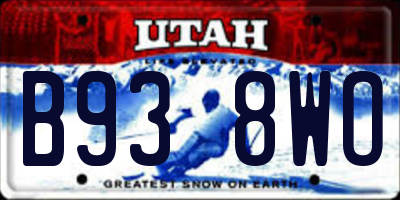 UT license plate B938WO