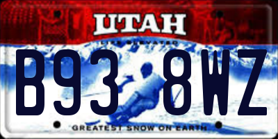 UT license plate B938WZ