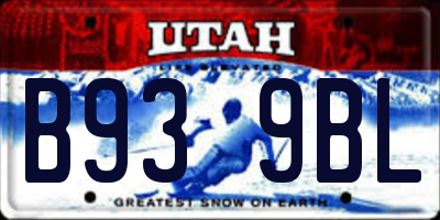 UT license plate B939BL