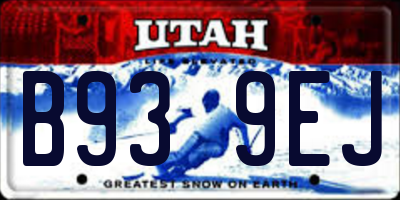 UT license plate B939EJ