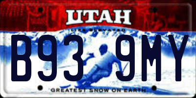 UT license plate B939MY