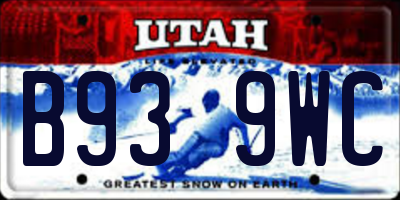 UT license plate B939WC