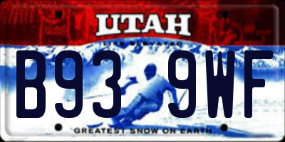 UT license plate B939WF