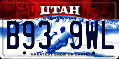 UT license plate B939WL