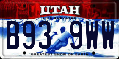 UT license plate B939WW