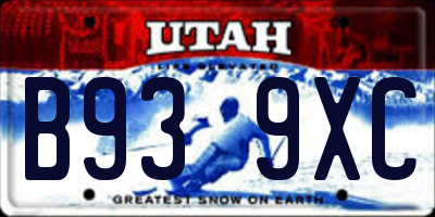 UT license plate B939XC