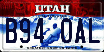 UT license plate B940AL