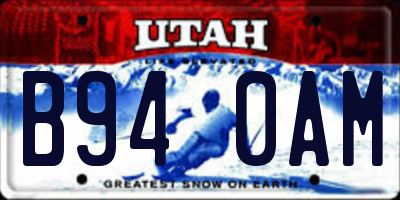 UT license plate B940AM