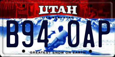 UT license plate B940AP