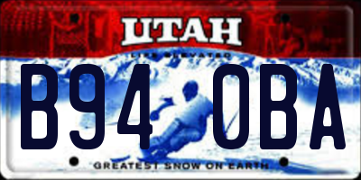 UT license plate B940BA