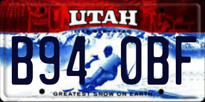UT license plate B940BF