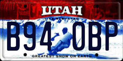 UT license plate B940BP