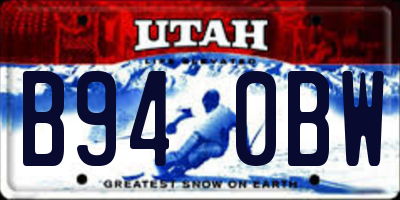 UT license plate B940BW