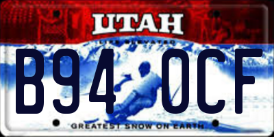 UT license plate B940CF