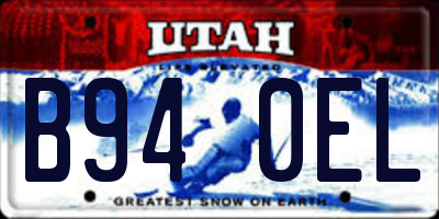 UT license plate B940EL