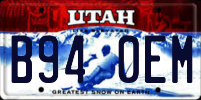 UT license plate B940EM