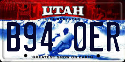 UT license plate B940ER
