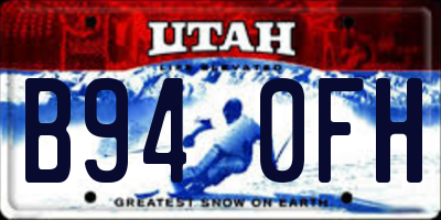 UT license plate B940FH